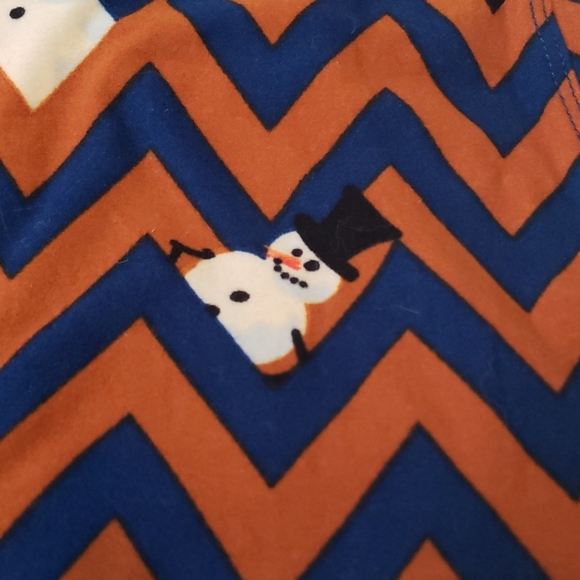 Vintage Lularoe Snowman Chevron Leggings OS - Picture 2 of 5
